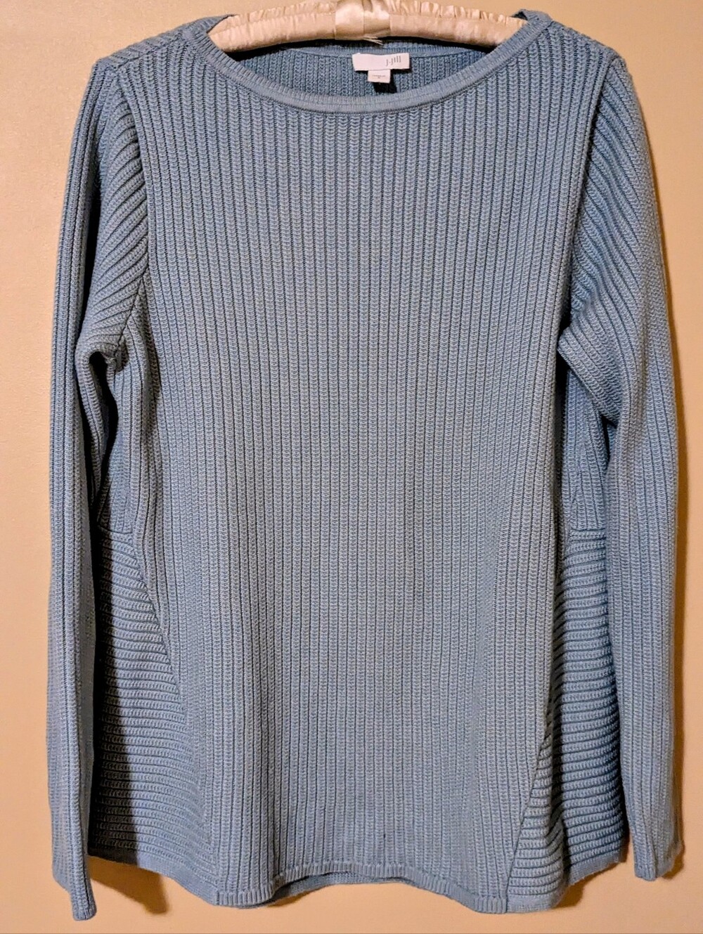 J. Jill Pale Gray- Blue Cotton Sweater